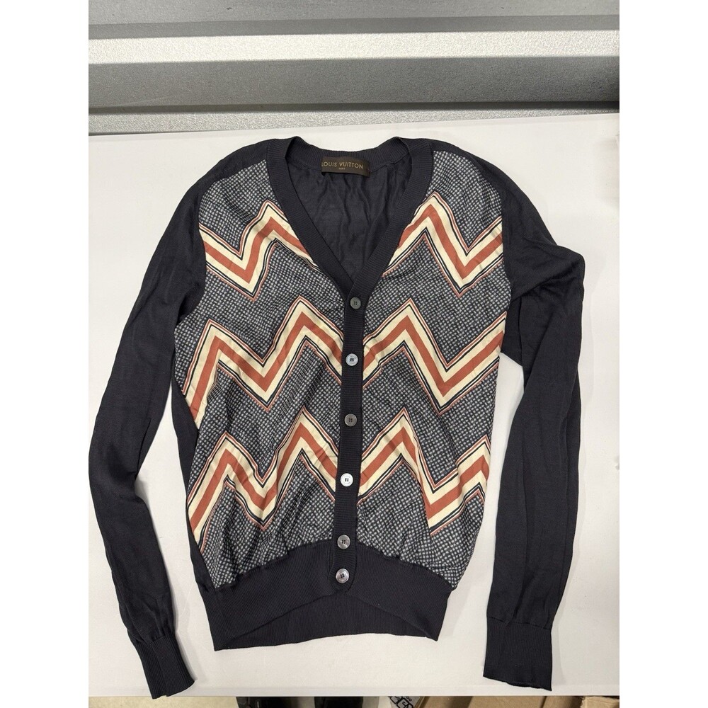 Louis Vuitton LV Cashmere Silk Cardigan Zig Zag Small Made in Italy